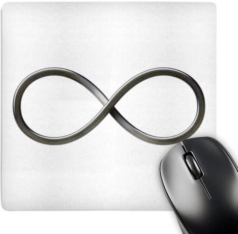 3dRose mp_24235_1 8 x 8-Inch Infinity Symbol on White Background Mouse Pad