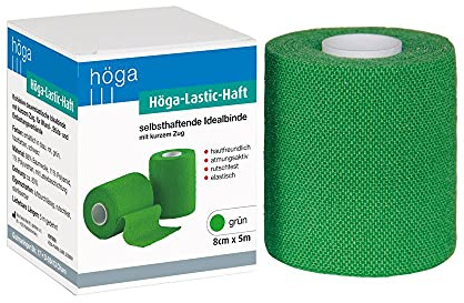 Höga-Lastic-Haft grün kohäsive Kompressionsbinde mit kurzem Zug - 8 cm x 5 m, 1 Binde