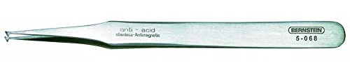 Bernstein Werkzeug SMD-Pinzette, Spitze abgewinkelt, 120 mm, 1,6 mm breit, 5-068