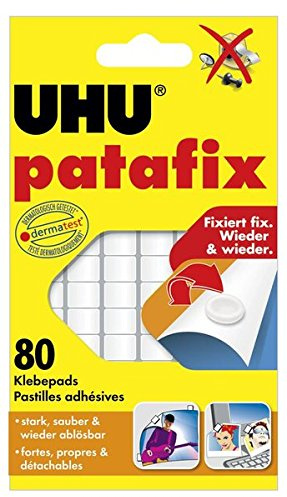 UHU Set di 10 astucci di 80 Pastiglie Adesive riposizionabile removibile Patafix Bianco