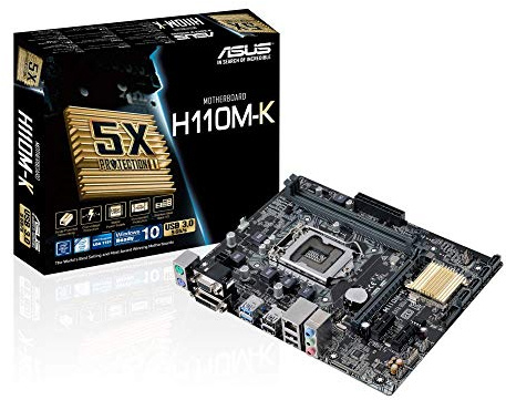 Asus H110M-K - Placa Base (2 x DIMM, DDR4, Intel H110, 2133 MHz, DVI, mATX)