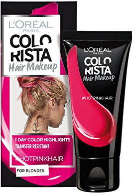 L'Oréal Paris - Colorista Hair Makeup - Tinta per capelli - Colorazione temporanea, per biondo Hot Pink 30 ml - Set di 2