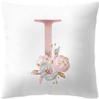 Xmiral Briefe Kissenbezug Weiß Englisch Alphabet Sofakissenbezug 45x45 cm(I)