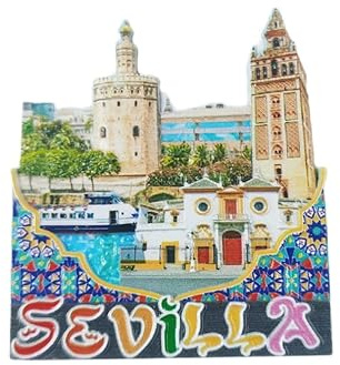 3D Sevilla España Nevera Imán de Nevera Recuerdos Turísticos Pegatinas Magnéticas Hechas A Mano Inicio Cocina Decoración Regalo de Viaje