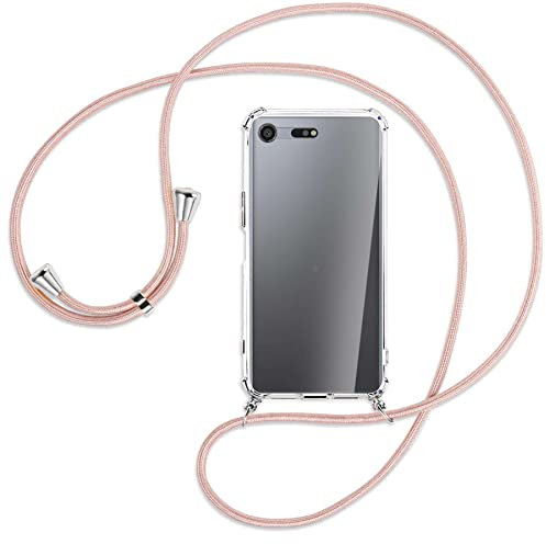 mtb more energy® Handykette kompatibel mit Sony Xperia XZ Premium (G8141, G8142 / 5.5'') - roségold - Smartphone Hülle zum Umhängen - Anti Shock Strong TPU Case