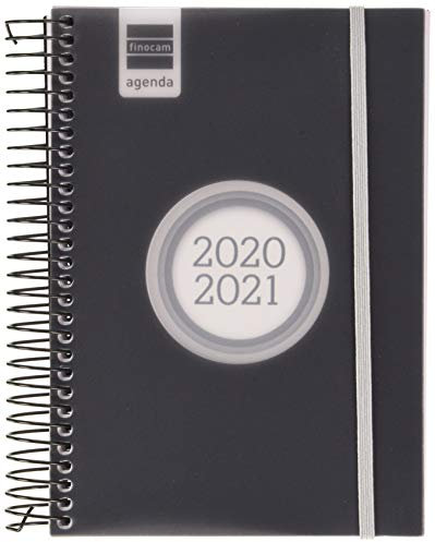 Finocam - Kalender 2020-2021 E8, 120 x 171, 1 Tag, Espir Label, Schwarz, Spanisch