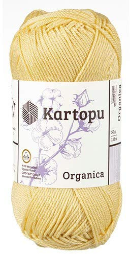 Kartopu Organica 50gr Knaul- Baumwollgarn, – Häkelgarn aus feinster ägyptische Baumwolle (Grundpreis 4,90 für 100gr) (331 vanille)