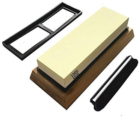 YLXD Wetzstein Set, 1000 6000 Schleifstein Messer Profi 2-in-1 Messerschärfer Abziehstein, nass Schleifstein Beste Schleifstein Fuer die Küche für Küche, Holzarbeiten, Außen