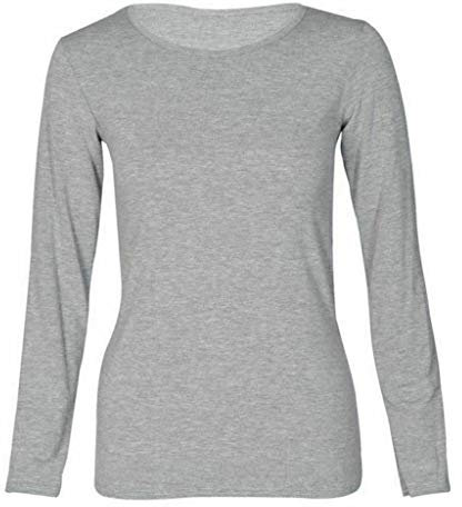 21Fashion Unisex Long Sleeves Round Neck Tshirt#(Light Grey Plain Shirt#11-12 Years#Unisex)
