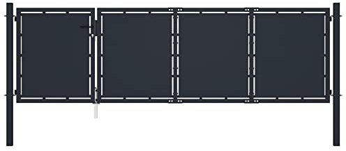 vidaXL Gartentor Stahl 350 x 75 cm Anthrazit