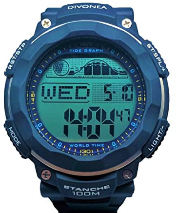 DiVONEA Reloj Digital con Indicador de Marea y de Fase Lunar