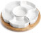 SOUJOY Lazy Susan Serviertablett aus Porzellan, 360° drehbares Serviertablett und Platten, abnehmbare, geteilte Servierschalen, Party-Schüssel für Chip, Dip, Gemüse, Süßigkeiten und Snacks, Käse, 27,9