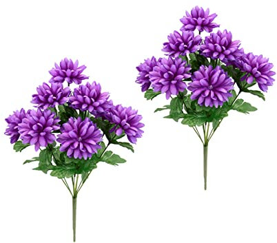 Kunstblumen Dahlienstrauß Künstliches Bouquet aus Dahlien 2er Set Strauß Kunstblumenstrauß Seidenblumen Blumenbouquet Blumenstrauß Blumenarrangements Blumenbusch Blumensträuße Unechte Blumen Hochzeit
