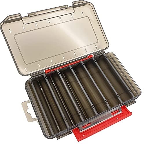NewShot Fishing Tackle Box, Double Sided Lure Bait Beads Hook Storage Trays, Organizer Case Containers, for Vest Casting Fly Fishing Accessories (S- Red 19.5 * 12.5cm)