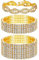 JeryWe 3 Stück Armband Damen Frauen Stretch Tennis Strass Armband Glitzer 5A Zirkonia Armband für Hochzeiten Freundschafts Gold Modeschmuck