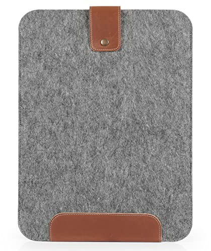 MegaGear Echtleder & Fleece MacBook Tasche Laptop-Hülle für MacBook Pro und MacBook Air - 14 Zoll - 13 Zoll (M4, M3, M2, M2 Pro, M2 Max, M1) - 13,3 Zoll - iPad Pro 12,9 Zoll - 2020 bis 2024 Modelle