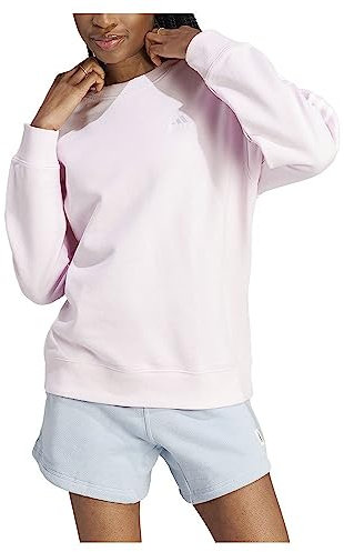 adidas Femme Essentials 3-Stripes Sweatshirt, Clear Pink/White, S
