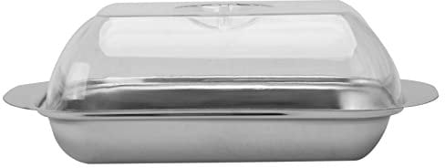 1Pc Stainless Steel Butter Dish Stainless Steel Butter Plate Beef Tallow Dish Mini fridges Trays Butter Cream Holder Glass Butter Dish with Lid Stainless Steel Dish Dessert