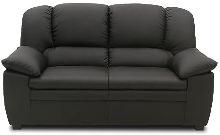 DOMO. collection Sofa Ambato, Leder 2-Sitzer in klassischem Design, 2er Couch in Leder-Optik, Kunstleder, Polster-Garnitur, 159 x 92 x 88 cm (BxTxH), schwarz