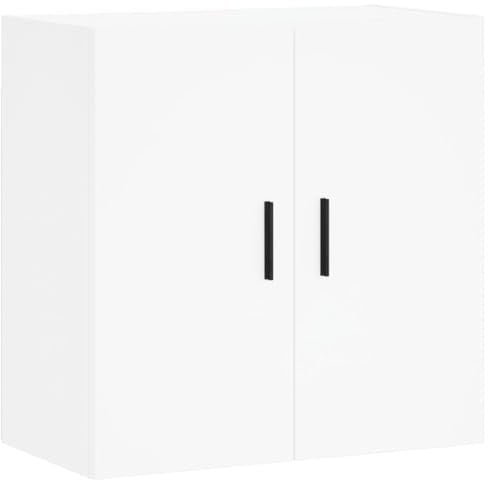 vidaXL Wandschrank, Hängeschrank mit viel Stauraum, Wandmontage Badschrank Medizinschrank, Aufbewahrungsschrank für Wohnzimmer, Weiß Holzwerkstoff
