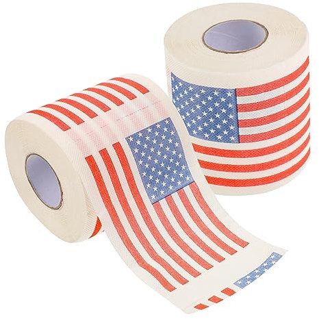 Mobestech 2rollen Toilettenpapier Mit Amerikanischer Flagge Aus Hochwertigem Zellstoff Hypoallergen Und Hautfreundlich Für Badezimmer Und Toilette