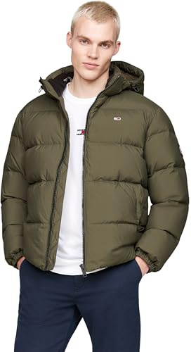Tommy Jeans Herren Pufferjacke Essential Down Jacket Warm, Grün (Fatigue Green), M