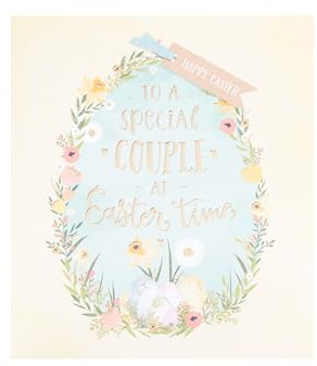 UK Greetings Tarjeta de Pascua para una pareja especial, diseño de huevos florales
