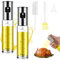 GEGNNS 2 Pulverizador Aceite Cristal Spray de Acero Inoxidable 100ml, Pulverizador, Aceitera Vaporizador De Aceite de Oliva, Spray Aceite para Freidora de Aire con Cepillo de Aceite,Limpiador