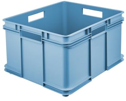 keeeper Transportbox mit Tragegriffen, Euro-Box XXL, 52 x 43 x 28 cm, Bruno Eco Line, Blau (Eco Sky Blue)