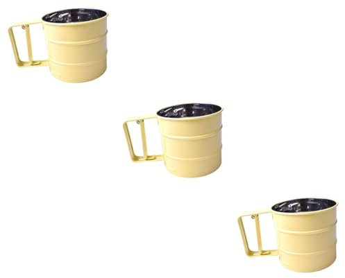 TOPBATHY 3pcs Flour Mesh Sieve Cup Flour Sifter Stainless Steel Net Sifting Strainer Powdered Filter Mesh Baking Tool for Home Daily Use Random Color