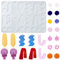 UR URLIFEHALL Lot de 5 moules géométriques en silicone en forme de fleur et vague pour fabrication de bijoux en résine pour porte-clés, collier, boucles d'oreilles