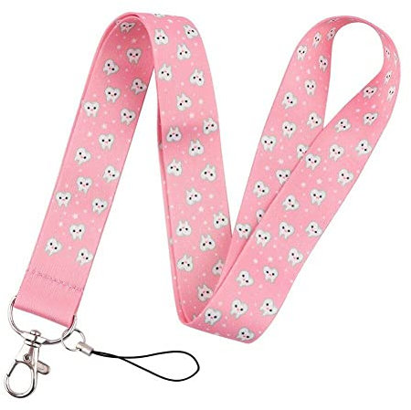 Lpitoy Schlüsselband Für Ausweise, Niedliches Zahnarzt-zahnmuster, Halsband, Schlüsselanhänger, Halter, Ausweis, Handy, Umhängeband