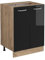 Vicco Meuble Bas de Cuisine R-Line, Noir Haute Brillance, 60 cm PT Marbre