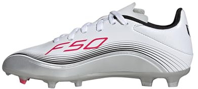 adidas Unisex Kinder F50 Messi League Firm Multi Ground Football Boots Kids Fußballschuhe, Cloud White/Lucid Red/Silver Metallic
