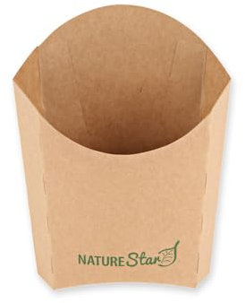 FRANZ MENSCH 1000 Stück NATUREStar Bio Pommes-Schütten | Kraftpapier/PE, FSC®-Mix, L: 9cm, braun, B: 5,5cm, H: 12,5cm, Spitztüten Papiertüten, Papierspitztüten,Pommes Tüten