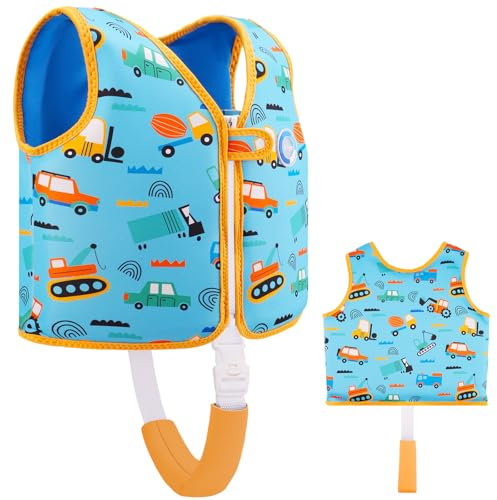OSHYLE Kinder Schwimmweste - Jungen Mädchen Neopren Schwimmen Jacke Kleinkind Schwimmen Floating Neopren Schwimmweste für 1–9 Jahre (E-Vehicles, M(3-6))