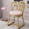 Chaise de maquillage avec dossier multifonctionnelle en fer forgé pour chambre à coucher, salon, cuisine, design créatif de nœud (couleur : rose pâle)