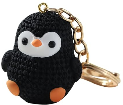 Porte-clés pingouins en résine | Porte-clés pingouin miniature, porte-clés en résine de dessin animé, porte-clés miniature pour les amateurs d'animaux d'hiver, Noël