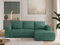 MKS MEBLE Sofa mit Schlaffunktion - Ecksofa mit Schlaffunktion und Bettkasten - Sofa 3 Sitzer - Schlafsofa - Couch - Schlafsofa mit Bettkasten - Trentino L - Grün Stukture - Rechts