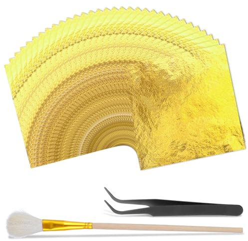 150 Blatt Imitation Blattgold 14x14cm goldfolie zum basteln Blattgoldblätter Blattgolds zum Basteln Imitation für Kunstprojekt Goldfolie Torten für Vergoldung,Malerei,DIY Crafting Prägefolie