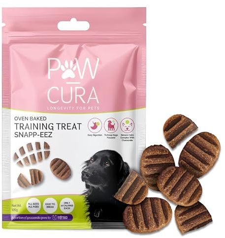 Hypoallergenic Dog Treats, Snapp-Eez Training Treat. Oven Baked Insect Protein, Healthy, Natural, Low Calorie Digestive-Friendly & Eco Friendly by Pawcura 120g
