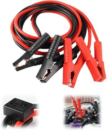 Booster Cables Jump Start Leads Heavy Duty Battery Booster Charging Cables with Current Protector & Bag Emergency Roadside Assistance for Petrol Diesel Cars Vans Trucks All Weather Use (3m 2000AMP)