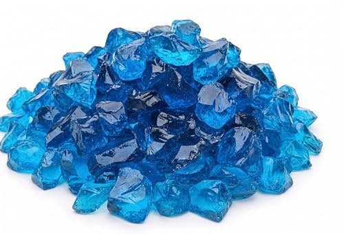 V-PREMIUM SOLUTION Glasbrocken Deko aus Recyceltem Glas Blau 2-4cm 2 kg | Wetterfest, UV-beständig, farbintensiv, unregelmäßig geformt, Dekosteine, Glassteine für Garten, Blumentopf & Aquarium
