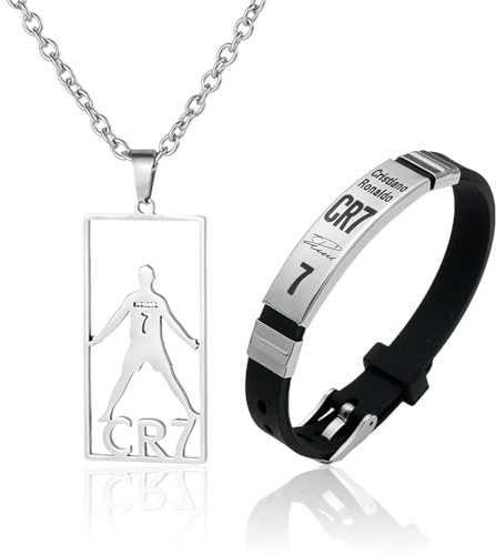 MAXQUU 1 Necklace and 1 Bracelet, Soccer Player Themed Jewelry, Creative Gifts, Sports Event Souvenirs.