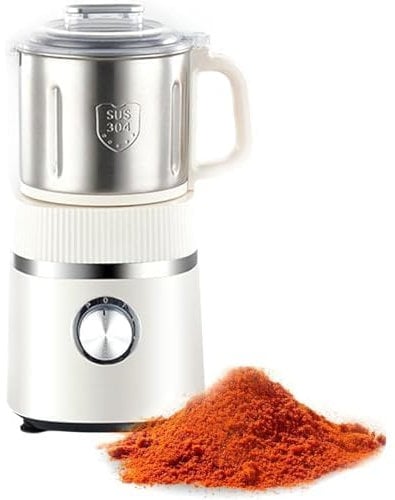 MZBDYYF Electric Coffee Grinder, 500W Spice Grinder for Coffee Beans, Pepper, Grain, Dry/Wet Grinding, 800G Capacity, 4 Levels Adjustment, Removable Lid