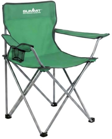 VFM e-Store Folding Camping Chair With Cup Holder | Carry Bag | Green