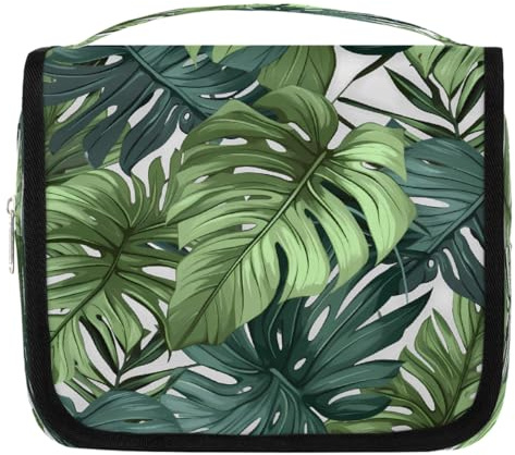 Trousse de toilette de voyage en feuilles de palmier avec crochet de suspension, étanche, organiseur de maquillage portable pour homme et femme, accessoires essentiels de voyage