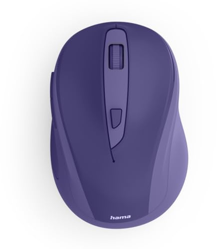 Hama Wireless Mouse Wireless Mouse with No Click Noise Ergonomic Design 6 Buttons with Browser Buttons 800/1200/1600 DPI 2.4GHz Technology Ideal as Computer Mouse Laptop Mouse Blue