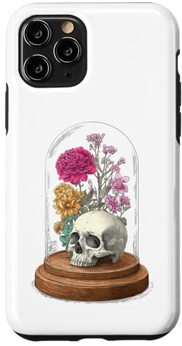 Gothic Floral Skull Victorian Glass Dome Case for iPhone 11 Pro