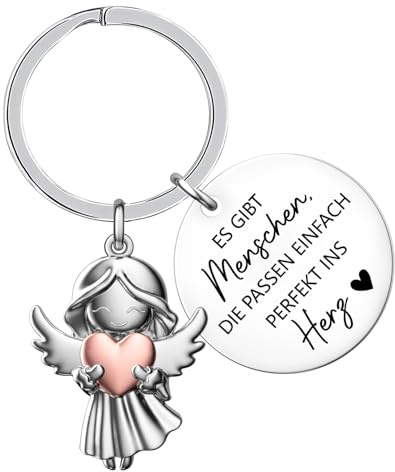 Beste Freundin Schlüsselanhänger Schutzengel, Schlüsselanhänger mit Spruch, Beste Freundin Geschenke, Engel Anhänger, Glücksbringer Schutzengel für Geburtstag Weihnachten Silvester Party Geschenke